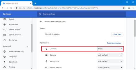 block website  tracking  location  google chrome