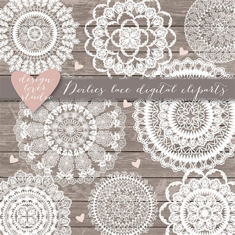 Vector doily lace, Doily Clip art, lace doile clipart, digital lace, lace clipart, lace digital ...