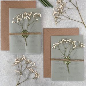 Unpersonalised Sample Sage Green Gypsophila Floral Invitation Etsy