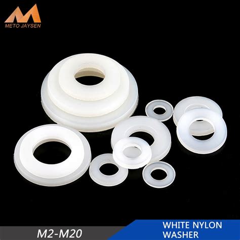 White Nylon Washer Flat Gasket M M M M M M M M M M M