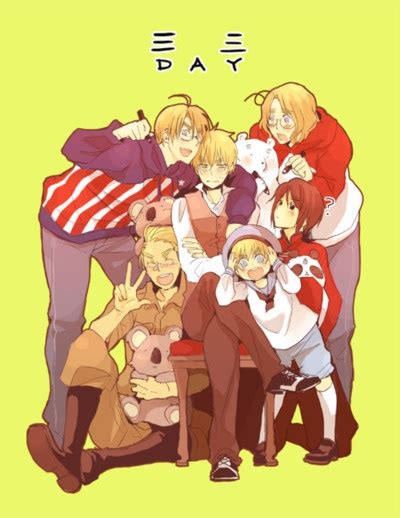 Hetalia Canada And America And Sealand And Australia And Hong Kong