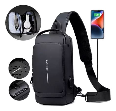 Bolso Bandolera Pechera Antirrobo Impermeable Hombre Con Usb Meses