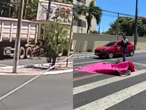 Vídeo mostra momento em que ciclista morre esmagado por carreta