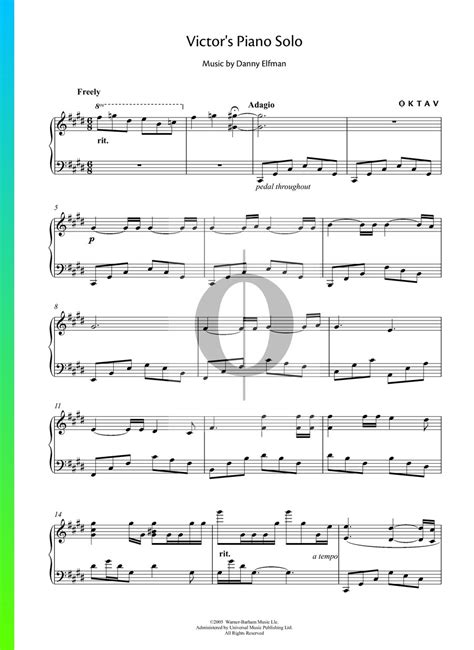 Victor S Piano Solo Piano Sheet Music From Corpse Bride By Danny Elfman