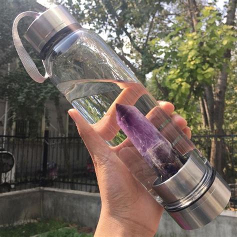 Indigo Quartz Crystal Water Bottle Sugar Cotton