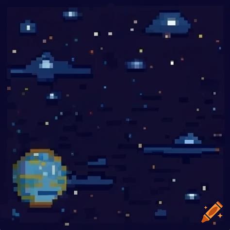 Pixel Art Of A Vibrant Space Scene With Stars And Comets On Craiyon