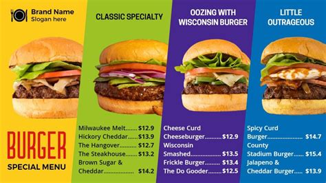 Burger Menu Design Ideas, Examples, and Samples