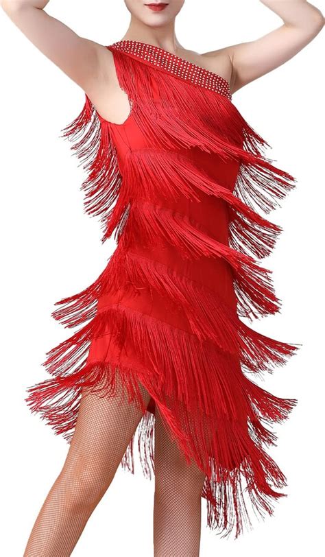 Iwemek Women Sequin Tassel Fringe Flapper Dress 1920s Gatsby