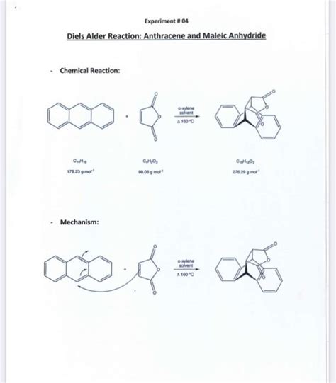 Solved Experiment 04 Diels Alder Reaction Anthracene And