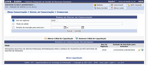 Consultar Edital De Ca STI Base De Conhecimento