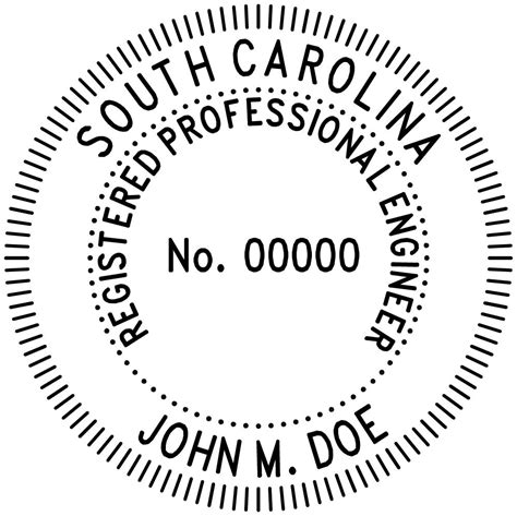 South Carolina Professional Engineer Stamp PE Stamps