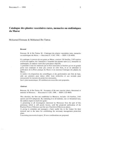 PDF Catalogue des plantes vasculaires rares menacées ou PDF