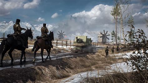 Battlefield Horse Windmill Soldier Tank Video Game Battlefield 1