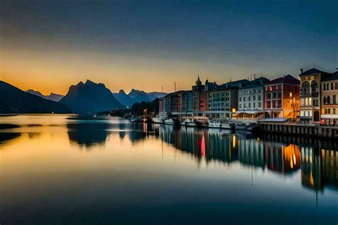 the sunset over lofoten island. AI-Generated 30109499 Stock Photo at ...