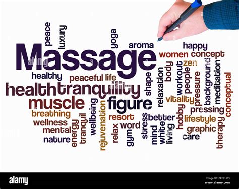 Word Cloud With Massage Concept Create With Text Only Stock Photo Alamy