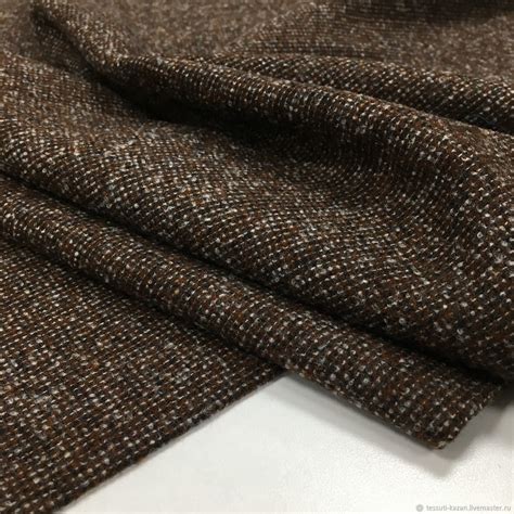 -50% Костюмный твид коричневый с бело-черными вкраплениям 12-5951 ...