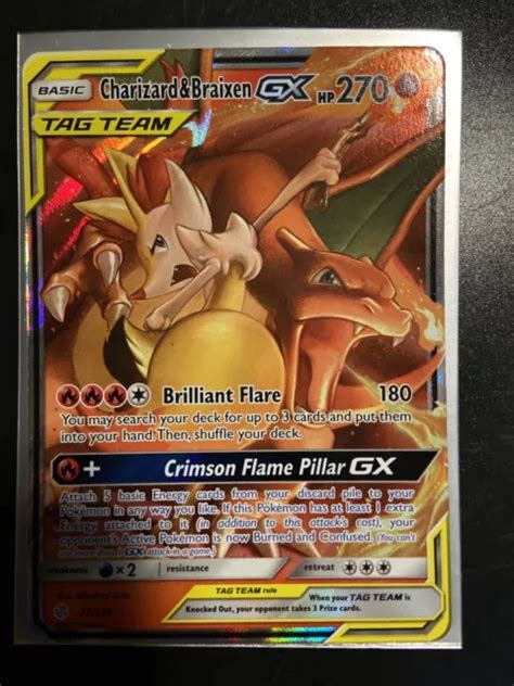 POKÉMON TCG CHARIZARD Braixen Tag Team GX Sun Moon Cosmic Eclipse