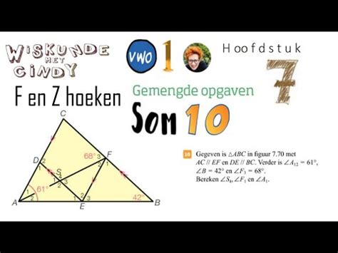 V H Gemengde Opgaven Som Hoeken Uitrekenen In Een Driehoek Met F