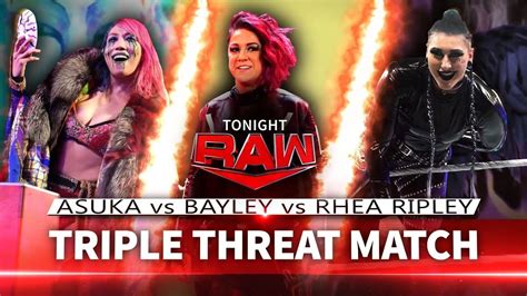 Asuka Vs Bayley Vs Rhea Ripley Oportunidad Campeonato De Raw Wwe Raw