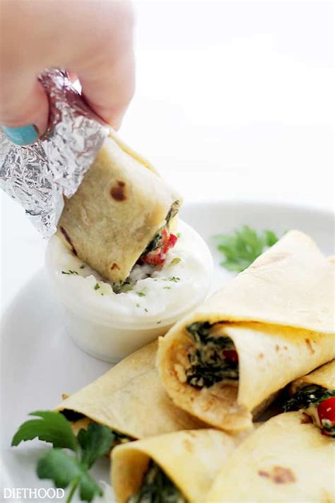 Creamy Spinach And Feta Cheese Tortilla Wraps Recipe Diethood