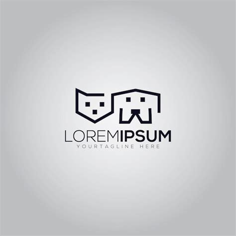 Hund Und Katze Logo Design Vorlage Premium Vektor