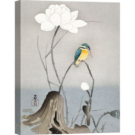 Japanische Kunst Bilder Ohara Koson Eisvogel Mit Lotusblume