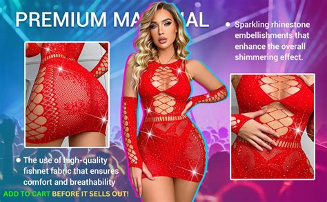 Sexy Lingerie For Women Sparkly Rhinestone Bodycon Dress