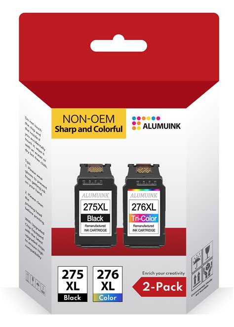 275XL 276XL Ink Cartridge 2 Pack Black/Tri-Color Replacement for Canon ...