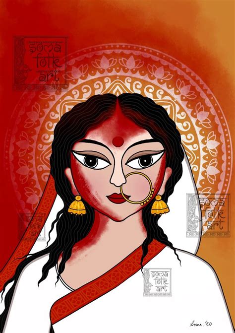 Print Sindur Khela Durga Puja Artwork Gift For Married Women Indian