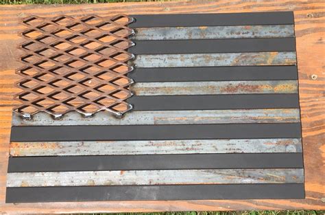 Metal Fabricated Rustic American Flag Wall Decor Welded Flag - Etsy