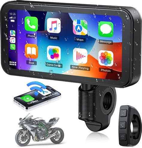 Carpuride W B Cran Gps Carplay Avec Support Personnalis Pour Moto