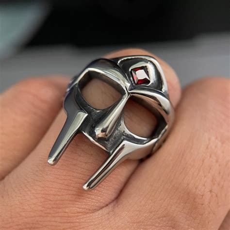 Classic Mf Doom Ring Stainless Steel Silver Mf Doom