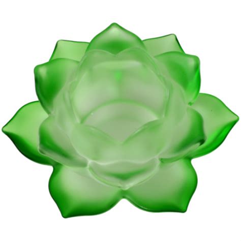 Bougeoir Fleur De Lotus En Verre Vert