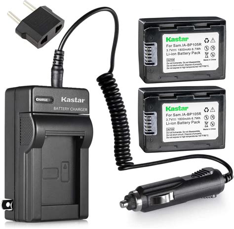 Kastar Batterie 2 Pack Et Chargeur Kit Pour Ia Bp105r Et Samsung HMX