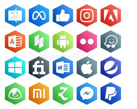 20 Social Media Icon Pack Including Xiaomi Pepsi Android Apple