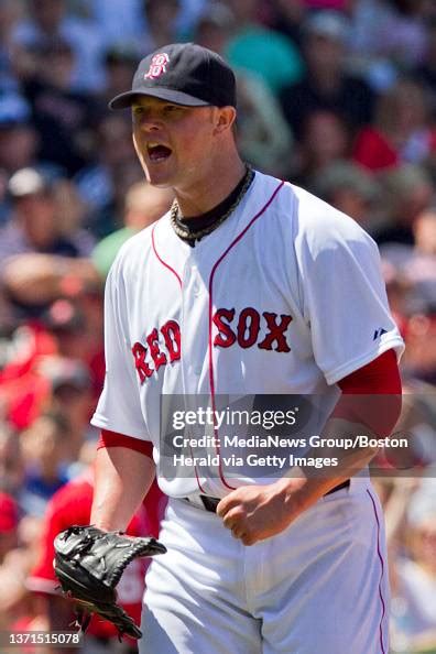 Boston Mass Red Sox Starting Pitcher Jon Lester Screams Out