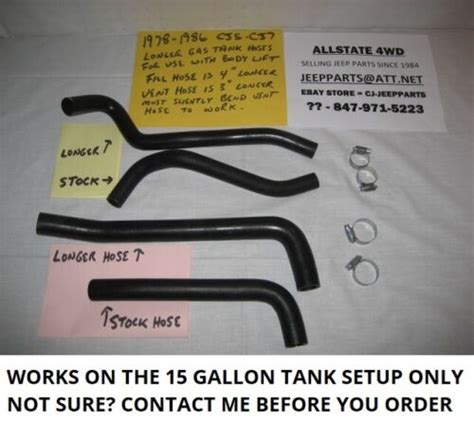 Fits Jeep 1978 86 Cj5 Cj7 Xl Longer Then Stock Gas Tank Fuel Filler And Vent Hoses Ebay