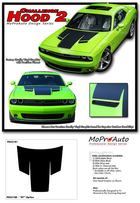 Dodge Challenger T HOOD Stripe 15 : Vinyl Graphic R/T Decals Racing ...