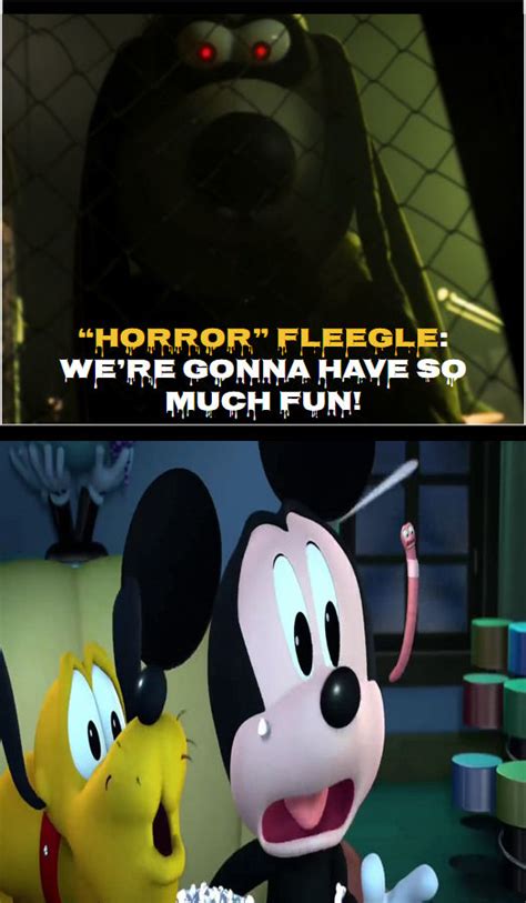 Horror Fleegle scares Mickey and Pluto by Alexjack7 on DeviantArt