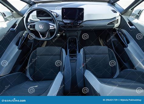 Lviv, Ukraine - October 8 2023: Volkswagen ID.3 All Electric Hatchback Car Interior Editorial ...