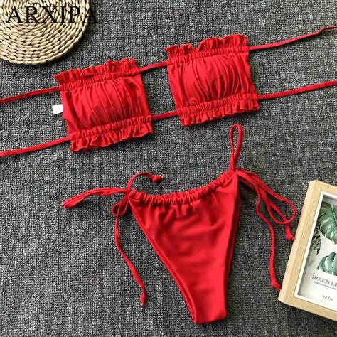 Best Quality Arxipa Bandeau Sexy Micro Bikini Set Mini Women