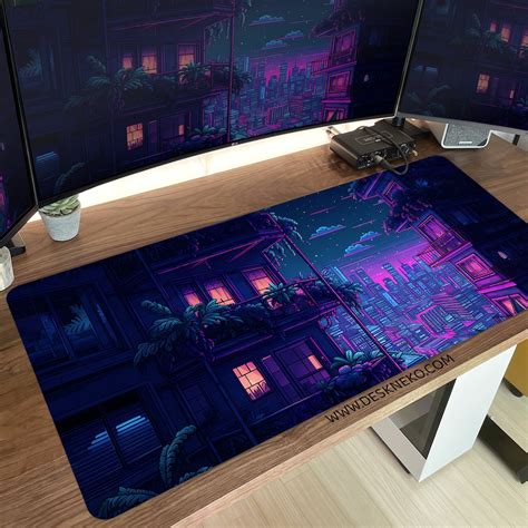 RGB Desk Mat Xl, Gaming Mouse Pad Led, Large PC Desk Mat Xxl, Vaporwave ...