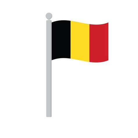 Premium Vector Flag Of Belgium On Flagpole Isolated