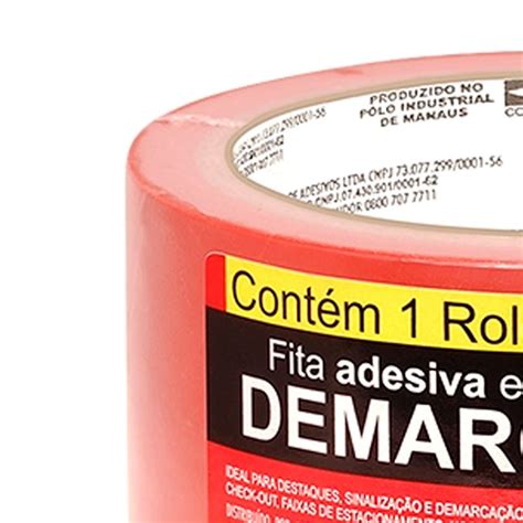 Fita Adesiva Vermelha 48mm x 14m para Demarcação de Solo ADELBRAS