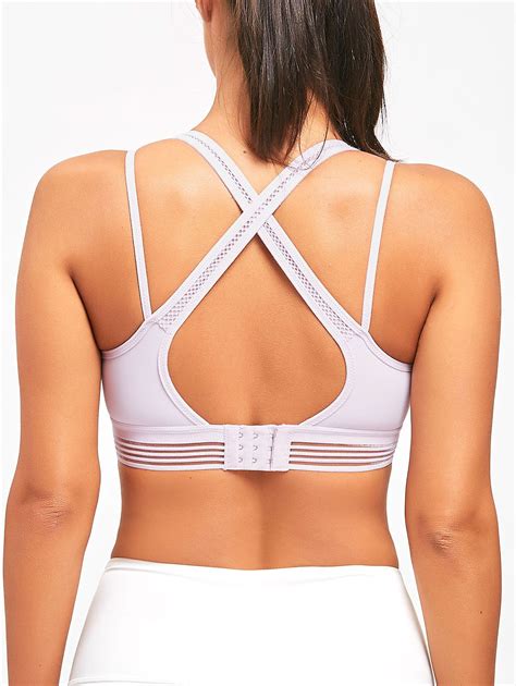 53 Off Criss Cross Straps Sports Padded Bra Rosegal