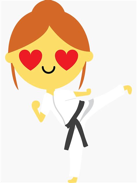 "Taekwondo Girl Emoji " Sticker by HippoEmo | Redbubble