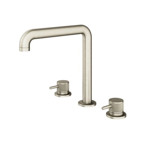 Abacus Iso Pro Brushed Nickel Deck 3 Tap Hole Basin Mixer Sanctuary