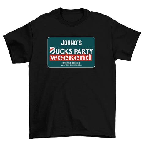 Bucks Warehouse Black Personalised T Shirt Down To Party Down To