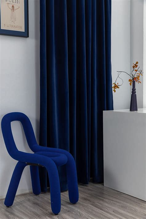 Pair Of Navy Blue Velvet Curtain Draperies Any Sizeliving And Etsy