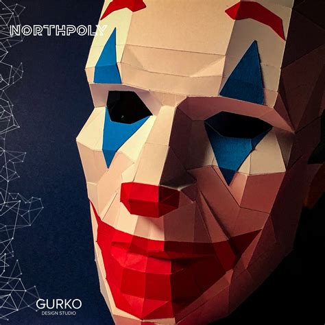 Joker Mask Papercraft Northpoly Halloween Joker Gurko Etsy